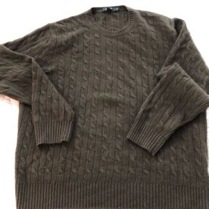 Men’s Large Cable Knit J. Crew Sweater. BrownOlive